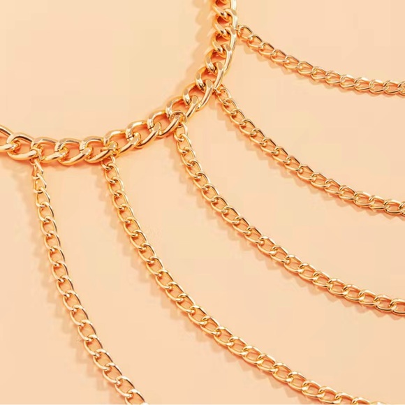 Punk style gold body jewelry. Also available in silver - Picture 2 of 3